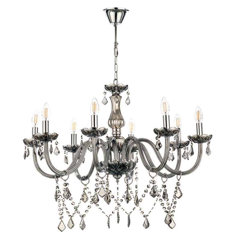 Φωτιστικά agiovlasitishome - ΣΗΜΑΝΤΙΚΟ: Σε περίπτωση διαφοράς τιμής από το κατάστημα ισχύει παντα και μόνο η τιμή του καταστήματος INLIGHT 8ΦΩΤΟΣ ΠΟΛΥΕΛΑΙΟΣ ΓΥΑΛΙΝΟΣ ΦΙΜΕ ΜΕ ΚΡΥΣΤΑΛΛΑ E1